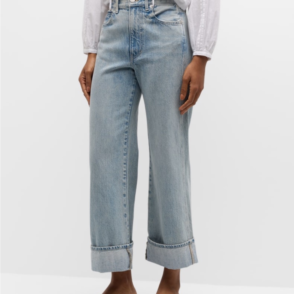 Veronica Beard Nwt Taylor Cropped High Rise Wide Leg With Cuff